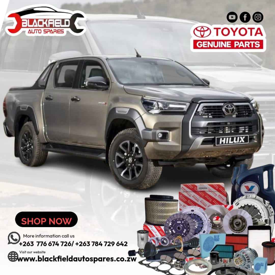 Toyota Genuine Parts
🛑Service Kits   Applicable Models
🛑Brake pads             🛑Hilux 
🛑Shocks                    🛑Fortuner 
🛑Suspension kits. 🛑Prado
🛑Engine Parts.      🛑 Landcruisers                🛑Hiace
🛑Turbo Charger     
🛑Injectors &amp; many more!!
 Call 0776674727