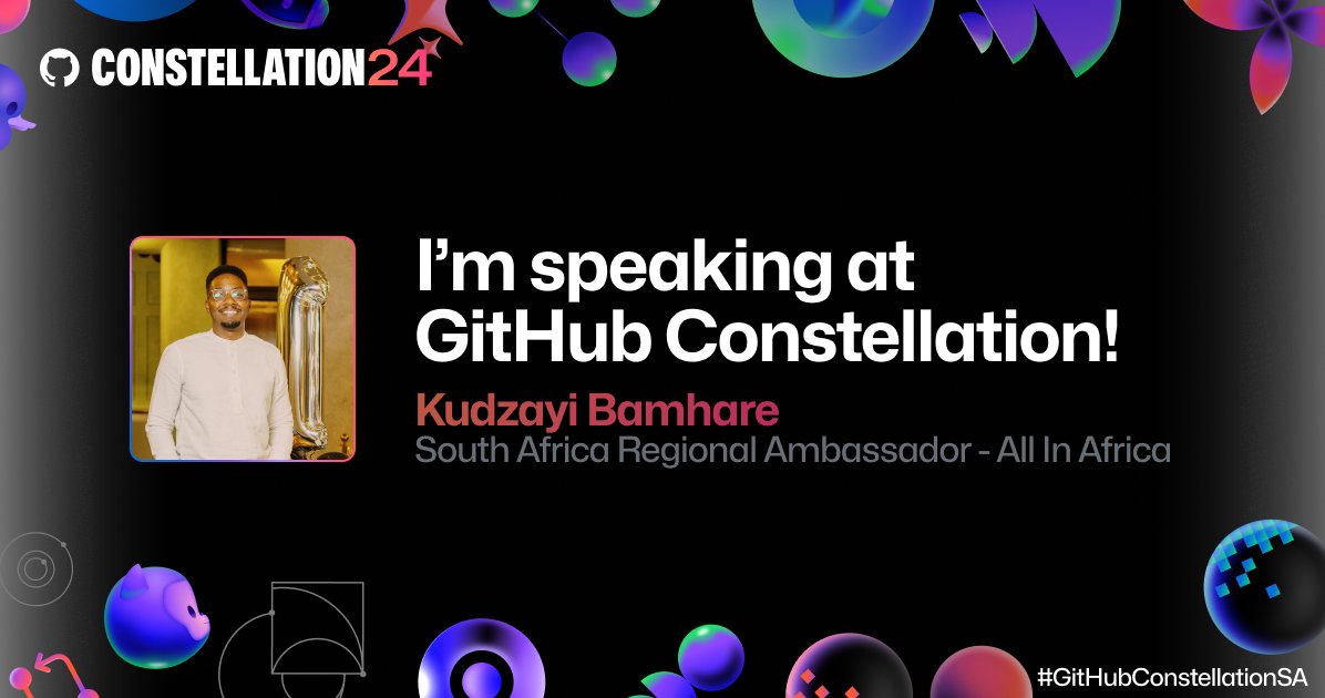 I'm excited to attend and speak at GitHub Constellation this week in Johannesburg! This event will be a fantastic gathering of innovators, developers, and community builders from the region and beyond. For more information, visit githubconstellation.com 

#GitHubConstellationSA