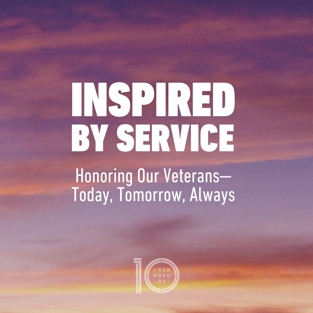 Inspired by Service. Dedicated to Building Communities. Today, we honor our veterans whose courage and sacrifice inspire us to design spaces that unite and reflect a shared purpose. Thank you for your service. #VeteransDay #IronwoodDesignGroup #BuildingCommunities