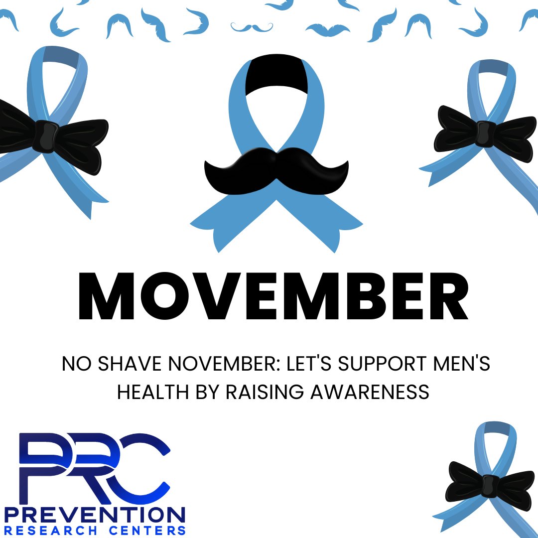 It's No Shave November, also known as Movember! Let's grow our facial hair to raise awareness for men’s health.  #PRCnetwork
