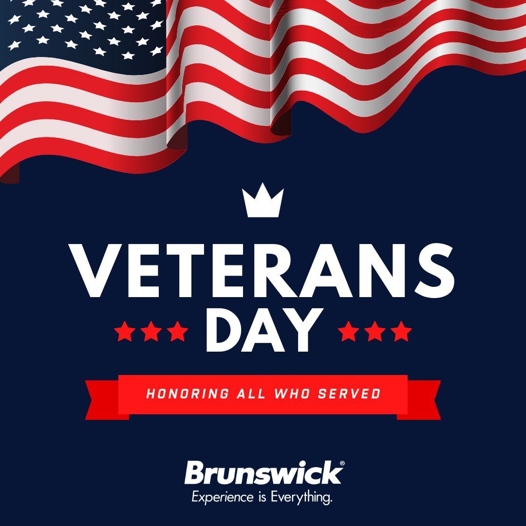 To all our veteran heroes – thank you for your service and sacrifice. 🎳 #VeteransDay #BrunswickBowling #Bowling #Honor