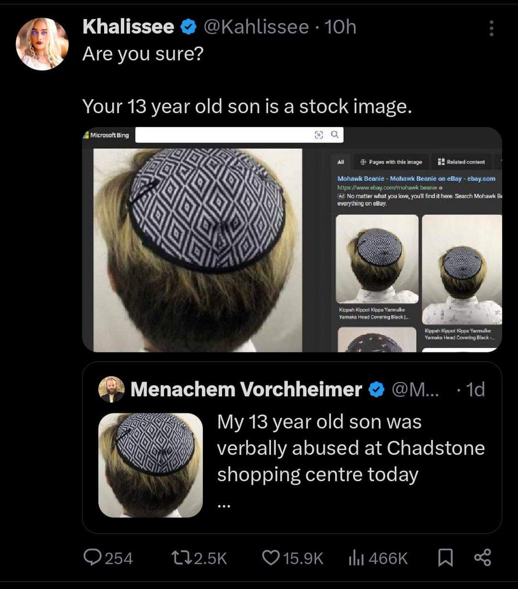 notinterrobang's tweet image. Hasbara Twitter bot checklist:
Blue check 
Aggressive signaling of Jewishness
Easily refutable lies
Bonus points for fake Doctor. Degree and alma mater in profile bio. They always follow the same schema.