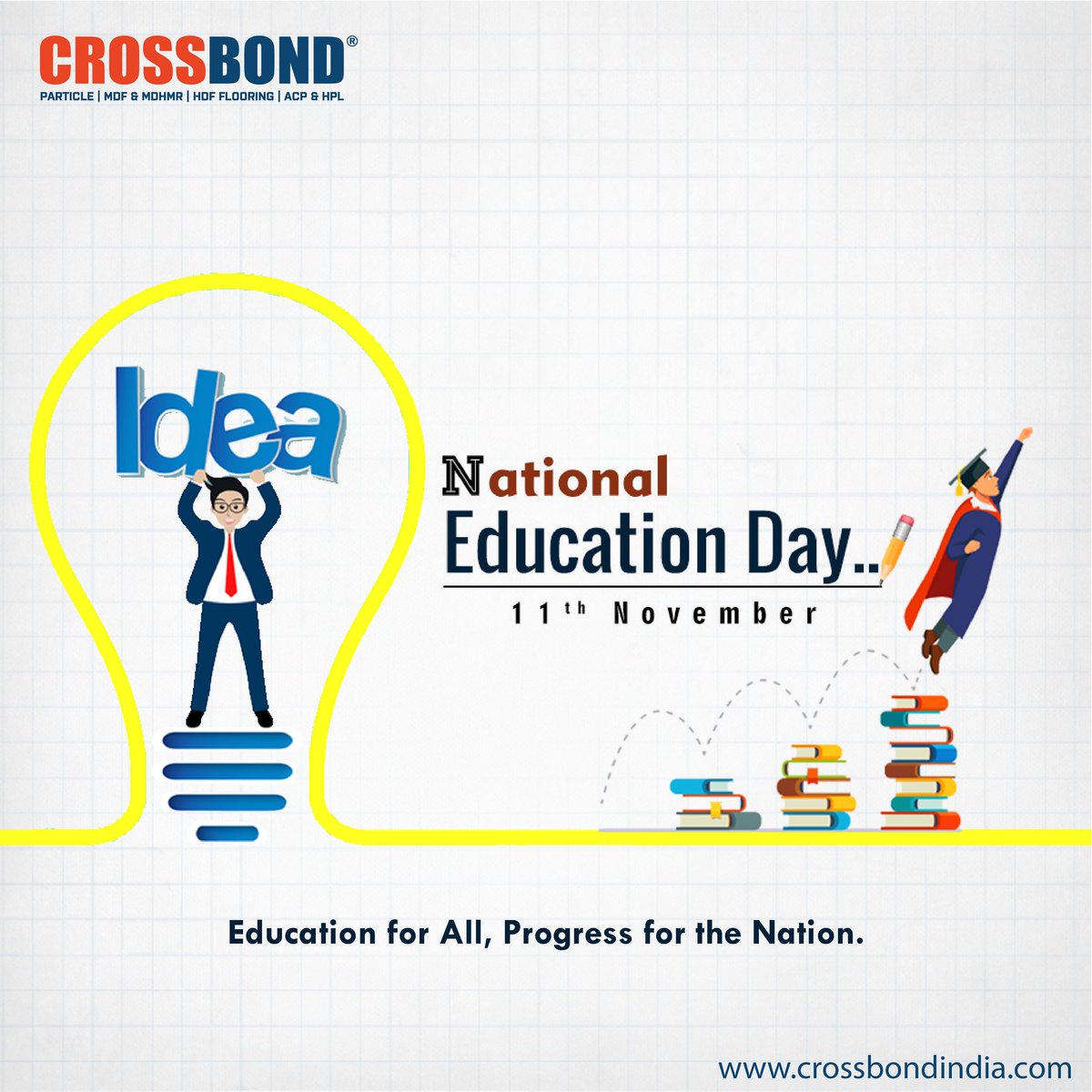 Crossbond_IN's tweet photo. Knowledge empowers, inspires, and transforms. Crossbond wishes everyone a Happy National Education Day! Let’s keep paving the path for a brighter, educated future.

#Crossbond #NationalEducationDay #EmpowerThroughEducation #InspiringMinds #PathToKnowledge #EducationMatters https://t.co/t4lBPLLMZD