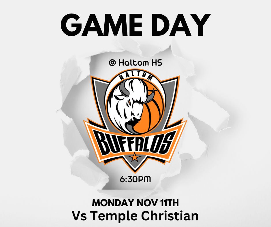 Buffs are back in action again TONIGHT at 6:30 pm against Temple Christian! Come see the Buffs in action @ Haltom HS!