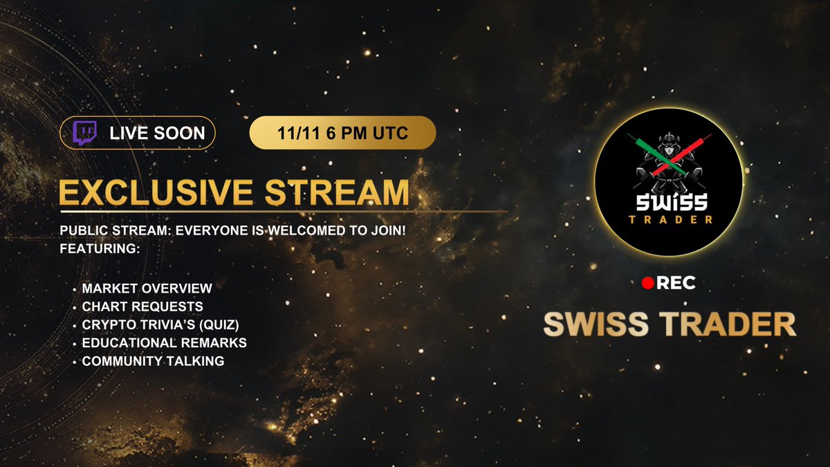 Swiss Circle (@swiss_circle) on Twitter photo Get ready for your “Weekly Dosage of Swiss”
Now streaming exclusively on Twitch! Join <a href="/swisstrader09/">Swiss</a> LIVE on today and catch his live alpha drops! Don’t miss out on this unfiltered crypto insight! 📶⬇️
🔗 twitch.tv/swisstrader09
#SwissCircle #Twitch #Crypto #Bullrun Get ready for your “Weekly Dosage of Swiss”
Now streaming exclusively on Twitch! Join <a href="/swisstrader09/">Swiss</a> LIVE on today and catch his live alpha drops! Don’t miss out on this unfiltered crypto insight! 📶⬇️
🔗 twitch.tv/swisstrader09
#SwissCircle #Twitch #Crypto #Bullrun