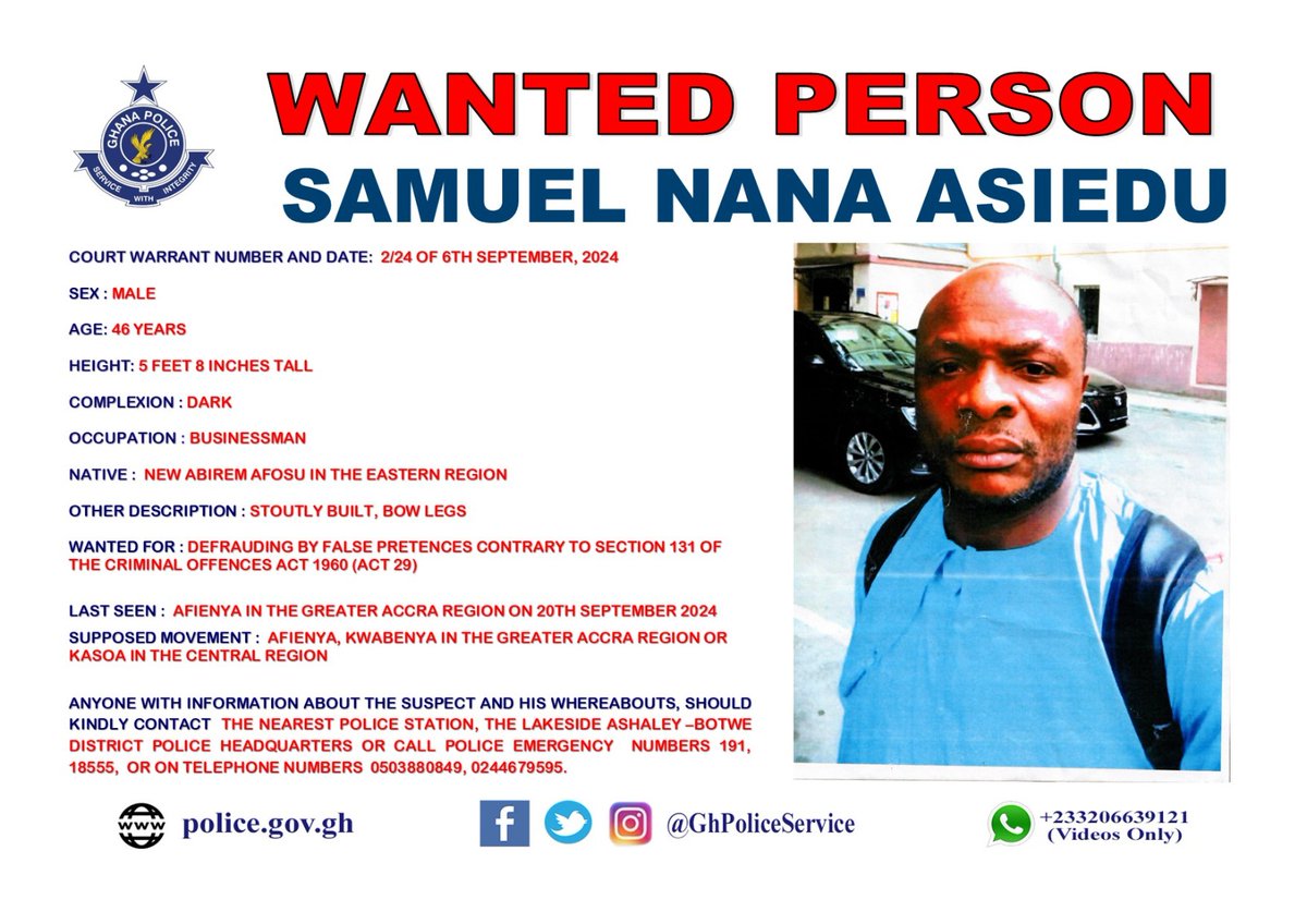 Adonai_Works's tweet photo. @iam_presider Ghana police is looking for Samuel Aseidu. He's a big time fraudster.
Kindly help if you know or have any info about his whereabout.

https://t.co/0Zyexq4i7P https://t.co/Eg6N6cTzfm