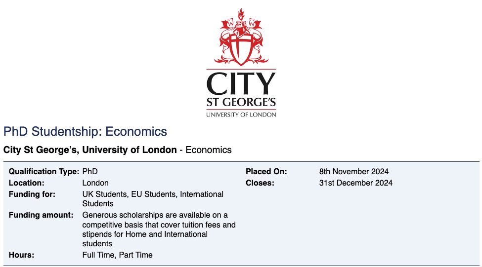 Orkun Saka (@_orkunsaka) on Twitter photo ๐๐พโโ๏ธ๐๐ผ๐๐ปโโ๏ธAre you passionate about making a real-world impact through economics?
The PhD in Economics programme at City St. Georgeโs, University of London (<a href="/CityUniLondon/">Anna</a>; @CityUniEcon) invites applications from driven individuals ๐ช๐ป
Come join us! ๐ซต๐ผ
jobs.ac.uk/job/DKO489/phdโฆ ๐๐พโโ๏ธ๐๐ผ๐๐ปโโ๏ธAre you passionate about making a real-world impact through economics?
The PhD in Economics programme at City St. Georgeโs, University of London (<a href="/CityUniLondon/">Anna</a>; @CityUniEcon) invites applications from driven individuals ๐ช๐ป
Come join us! ๐ซต๐ผ
jobs.ac.uk/job/DKO489/phdโฆ