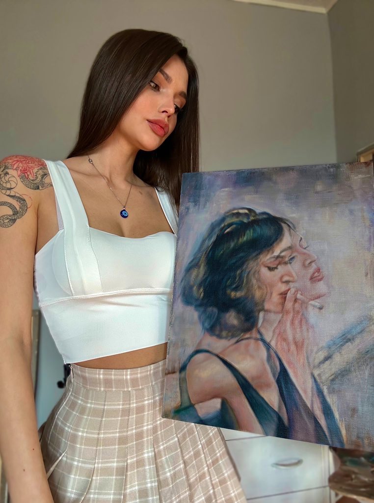 Good morning and have a prosperous week!! 🤍

This oil painting has been waiting for its owner for a long time!!🫠

If you would like to own my physical artwork, check out my FND, please make me an offer, anything over 0.15 ETH will be accepted!! 🫶
⬇️