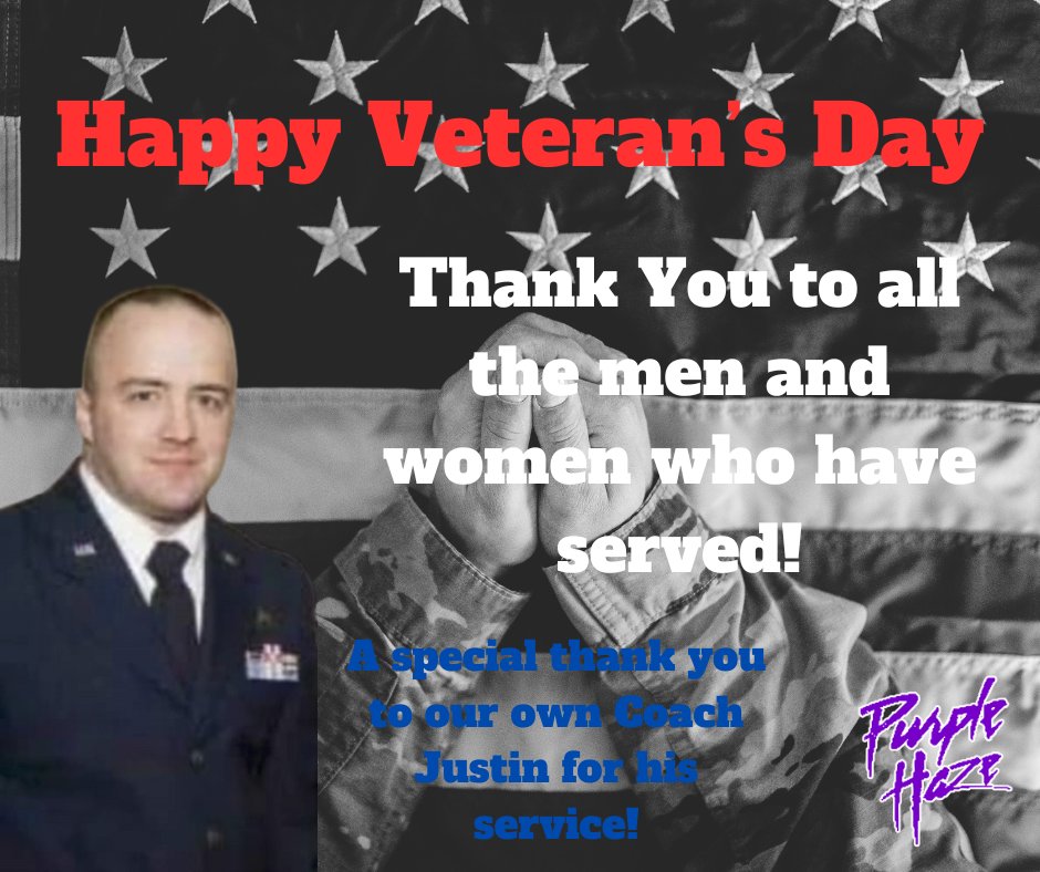 We want to thank all the brave men and women who have served, especially our own Coach Justin!  Happy Veteran's Day!