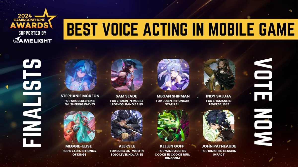 GamingonPhone Awards 2024 - Best Voice Acting In Mobile Game Finalists
