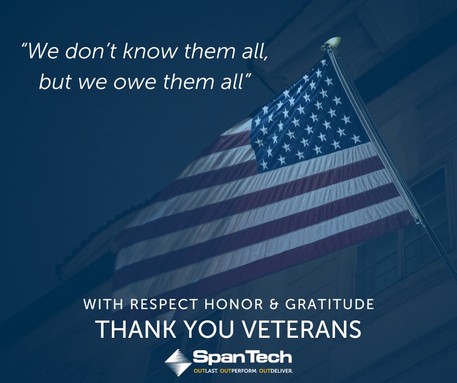Today, we honor the brave men and women who’ve kept the wheels of freedom moving. 📷
At Span Tech, we know it’s the dedication and teamwork of heroes like you that keep us all moving forward. Happy Veterans Day! #HappyVeteransDay