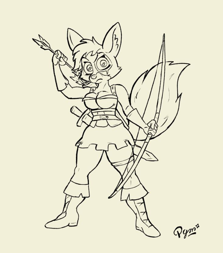 FairyPym's tweet photo. Lady Marian (lineart) ☺️🦊🎯 https://t.co/3WRsoSscmm