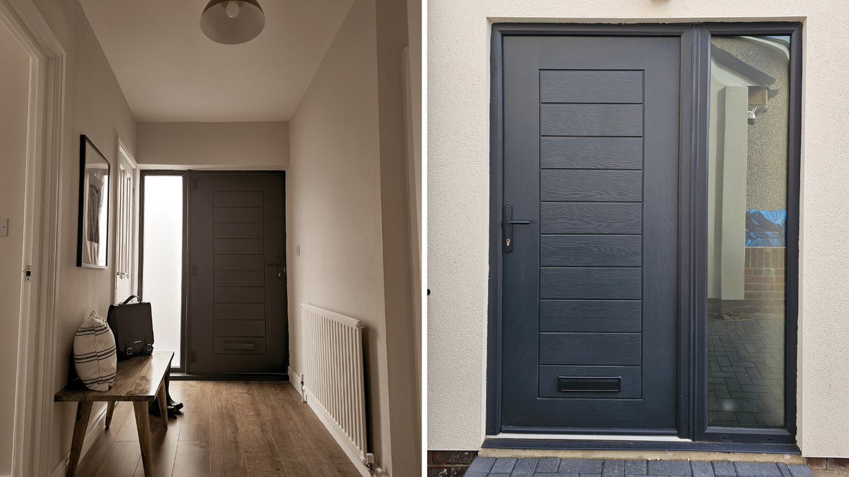 Are your customer's looking for a new #FrontDoor for their winter home renovation? ❄️

They can opt for a darker door shade like this Palermo in Anthracite grey to create a modern look and feel. 

Visit the door designer: ms.spr.ly/6015W5oHz

📸: StudioApplebees