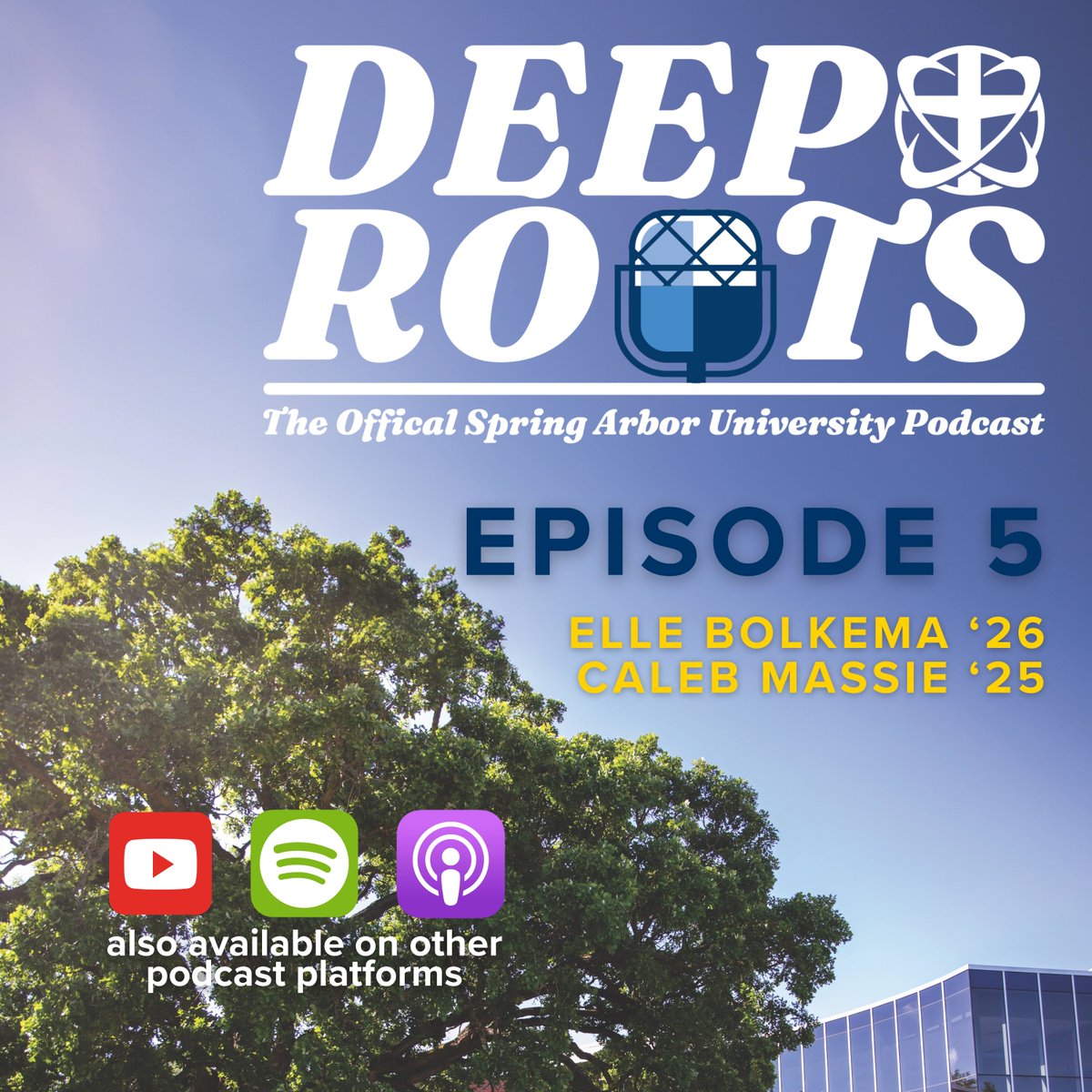 Our fifth episode of Deep Roots: The Official Spring Arbor University Podcast is now live! You can listen on Spotify, Apple, and other streaming services — or you can watch the episode on our YouTube channel.

#GrowDeepRoots #DeepRootsPodcast #springarboru