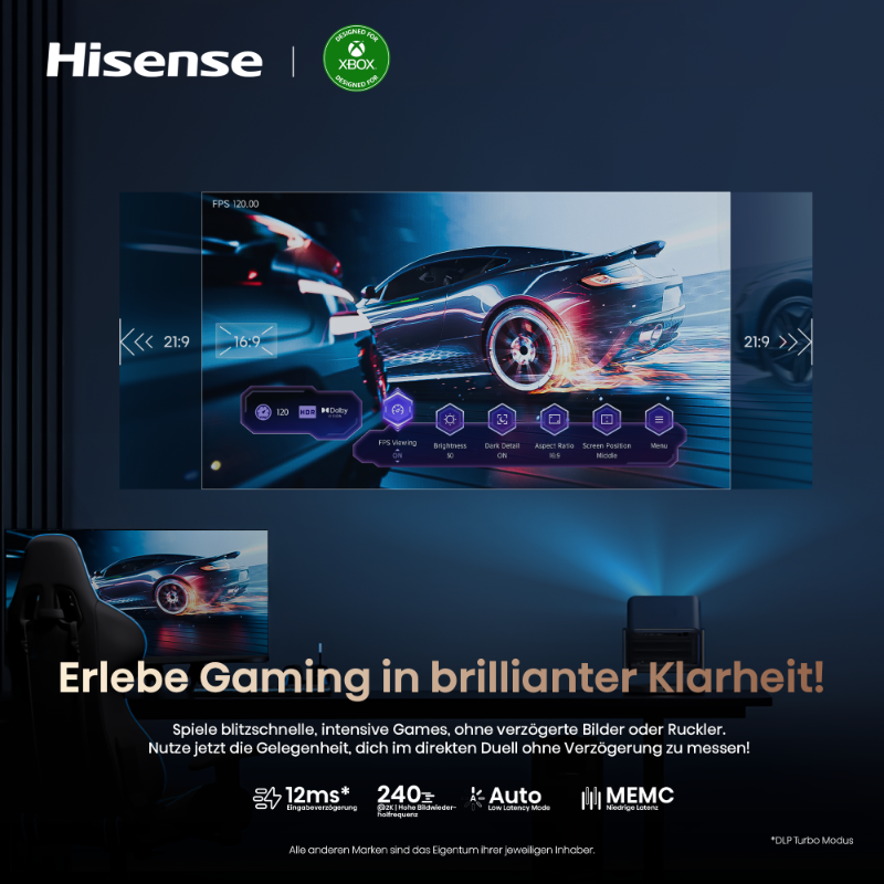 Bist du bereit für das ultimative #Gaming-Erlebnis? Der Auto Low #Latency Mode und #MEMC des #Hisense C2 Ultra sorgen dafür, dass jede Aktion super reaktionsschnell bleibt, damit du dich voll und ganz auf den Spaß konzentrieren kannst. 🎮🌟 #C2Ultra #BeBoundless #technology