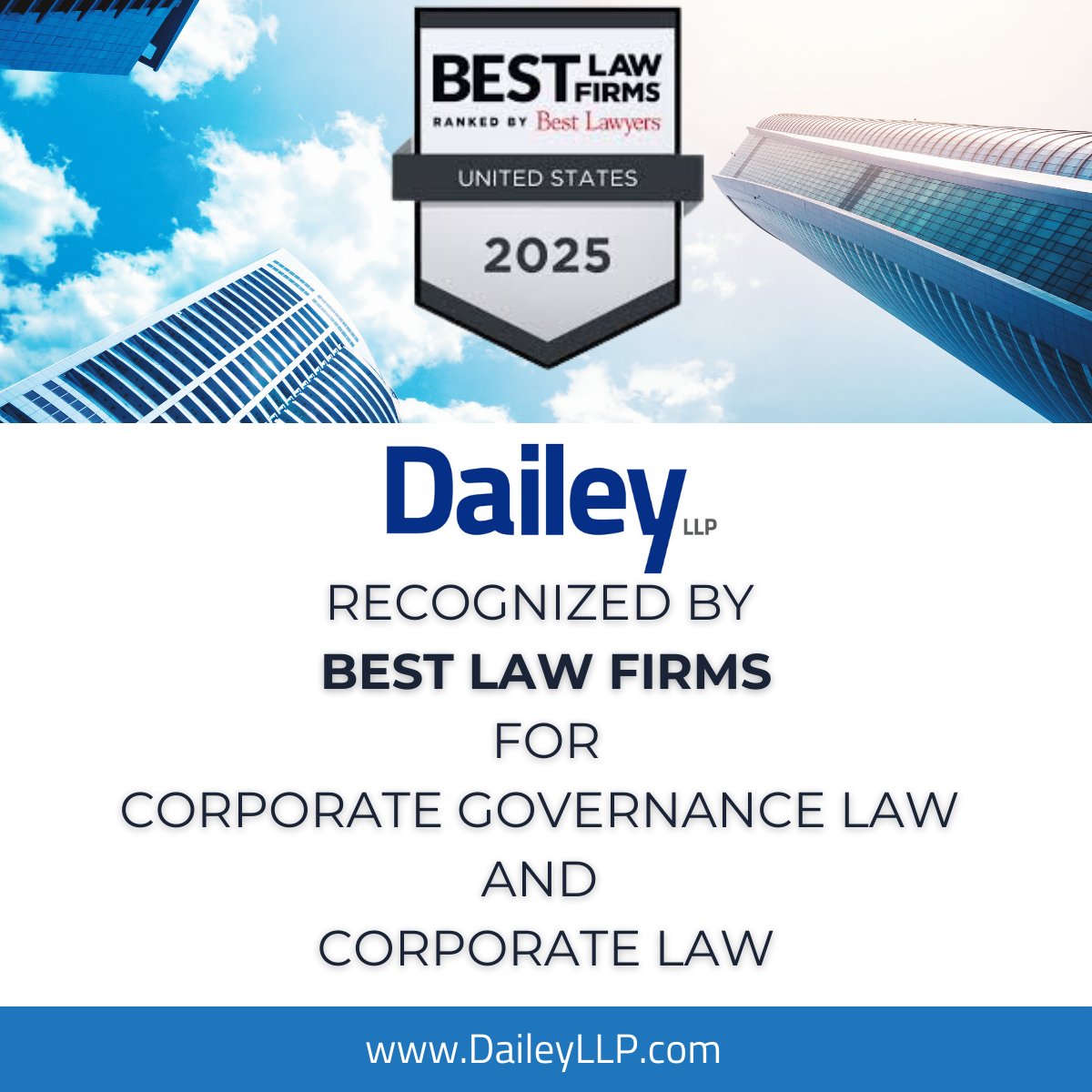 DaileyLLP's tweet photo. Dailey LLP is pleased to announce that it was recognized by Best Law Firms for Corporate Governance Law and Corporate Law.  To learn more about Dailey LLP, please visit https://t.co/tjUdL2Uuwb https://t.co/RP4hGIfIo4