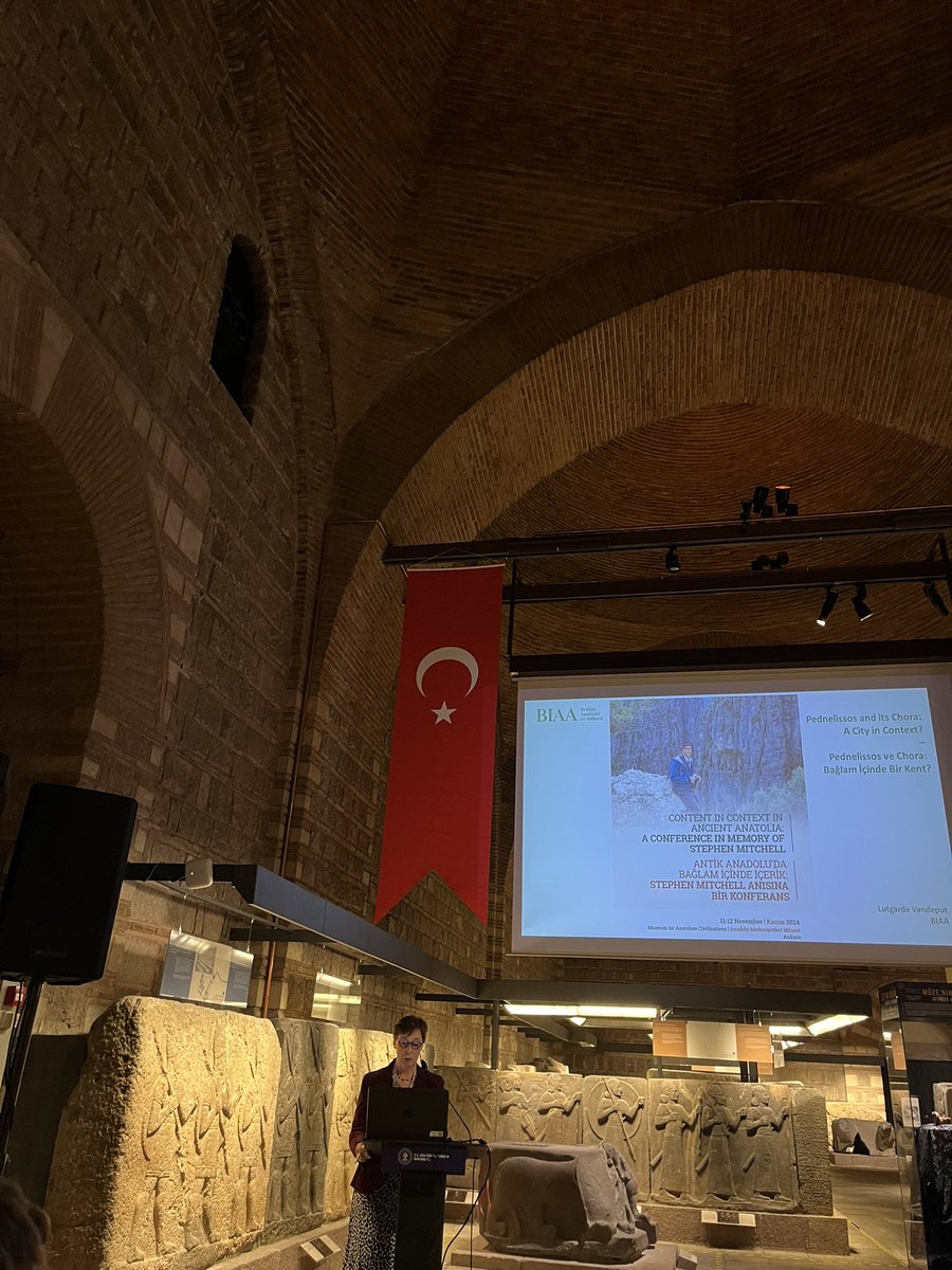 BIAA Director Dr Lutgarde Vandeput is now speaking on ‘Pednelissos and its Chora: A City in Context’ and paying tribute to Stephen Mitchell’s pioneering work in the Pisidia region as part our memorial conference at the Museum of Anatolian Civilizations