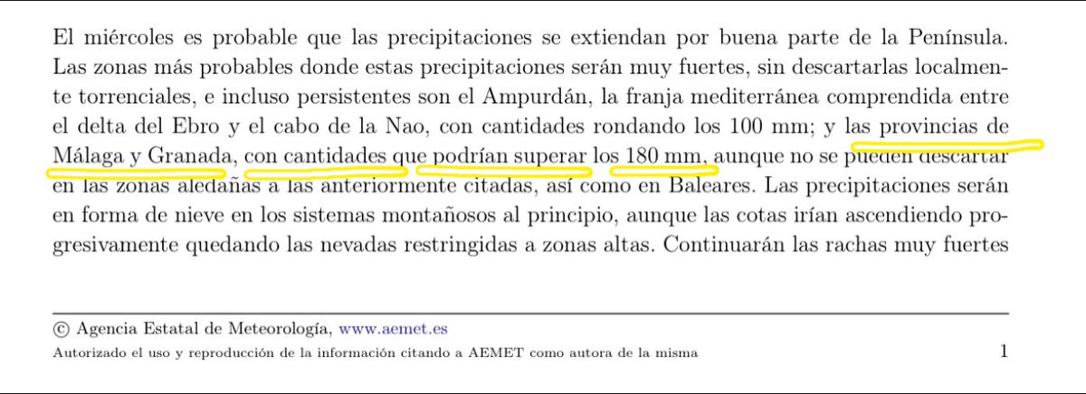 🟥 OJO al aviso de <a href="/AEMET_Esp/">AEMET</a> que advierte que la #DANA puede dejar hasta 180 litros acumulados en las provincias de #Málaga y #Granada el miércoles. 

⚠️ Activado el aviso #NARANJA en Málaga, Guadalhorce, Costa del Sol y Axarquía ¡Extremar la precaución!

cadenaser.com/andalucia/2024…