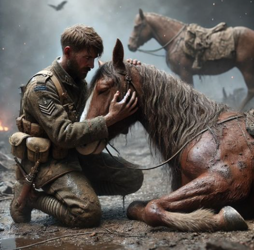 farmedanimals's tweet photo. Silent Hooves: A Remembrance for War Horses
...eyes wide with loyalty, hearts fierce &amp; true...carried soldiers’ burdens...Beneath the roar of cannon...in mud and cold and dread...valiant steeds...noble hearts...they thundered without pause...a silent vow, their loyalty the cause. https://t.co/oYMGV3pfRP