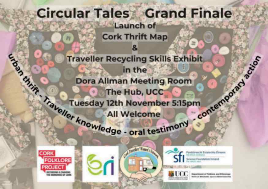 UCCFolklore (@uccfolklore) on Twitter photo Join us tomorrow for the launch of Cork Thrift Map & Traveller Recycling Skills exhibit at the Dora Allman Room in the Hub at 5.15pm! Congrats to <a href="/OCarrollC/">Cliona O'Carroll</a> & <a href="/FurryJams/">James Furey</a> for all their fantastic work! Fáilte roimh cách Join us tomorrow for the launch of Cork Thrift Map & Traveller Recycling Skills exhibit at the Dora Allman Room in the Hub at 5.15pm! Congrats to <a href="/OCarrollC/">Cliona O'Carroll</a> & <a href="/FurryJams/">James Furey</a> for all their fantastic work! Fáilte roimh cách