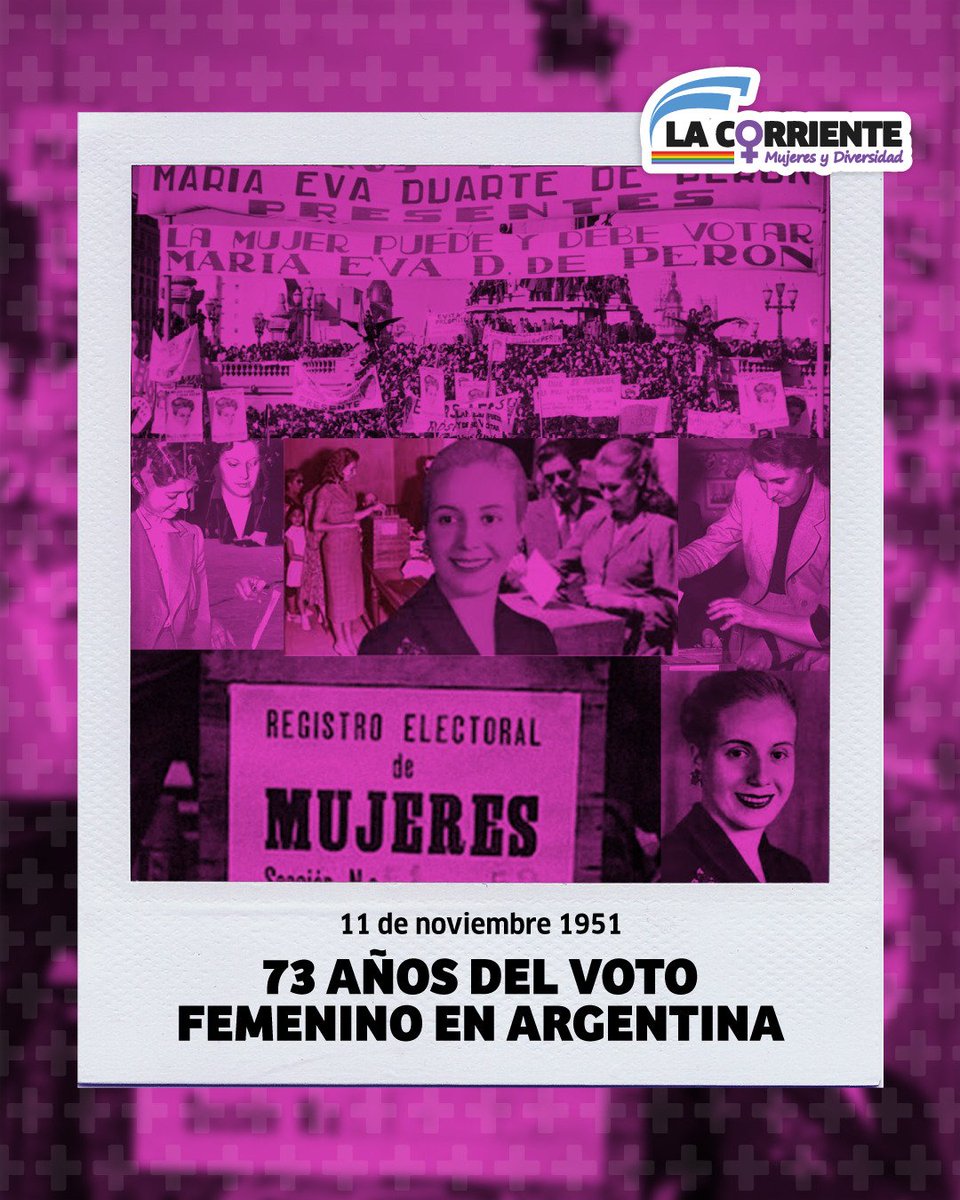 🗓️11 de noviembre de 1951 

Hace 73 años, más de 3.500.000 mujeres  ejercieron su derecho al voto por primera vez en Argentina para participar de las elecciones presidenciales. 🗳️
#Ley13010
#LeyEvita
#Votofemenino