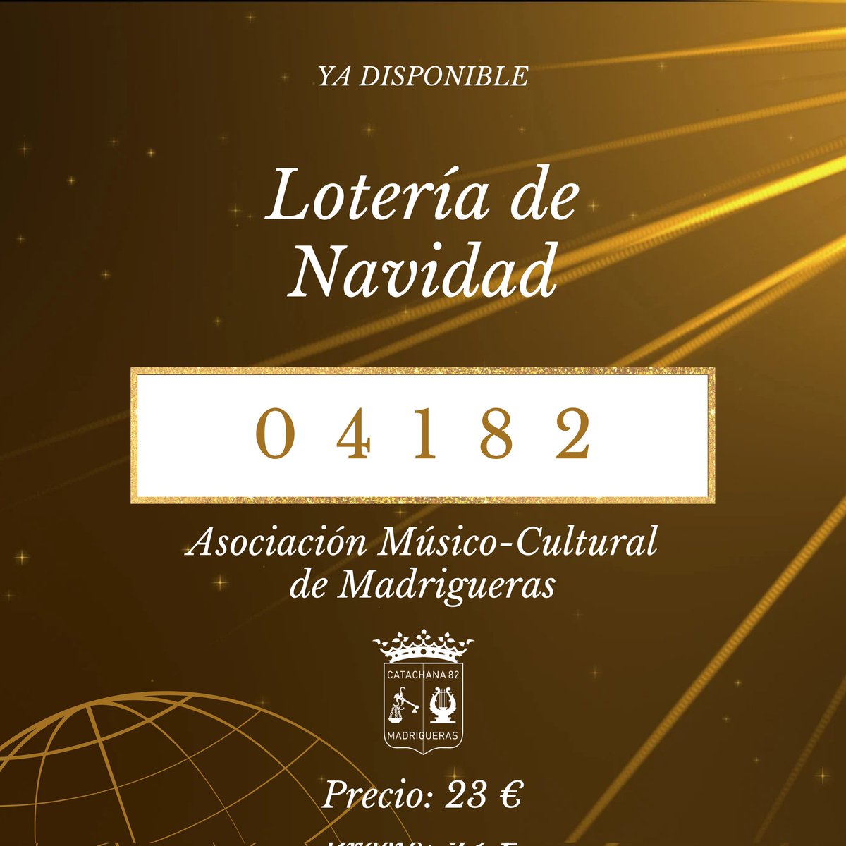 🎫 Ya tenéis disponible la Lotería de Navidad de la @catachana_82.

🍀 Podéis conseguirla a través de cualquier músico de la Banda o miembro de la Junta Directiva a un precio de 23 € cada décimo.

#Catachana82 #Madrigueras #LoteriaDeNavidad #BandaSinfónica #BandaJuvenil