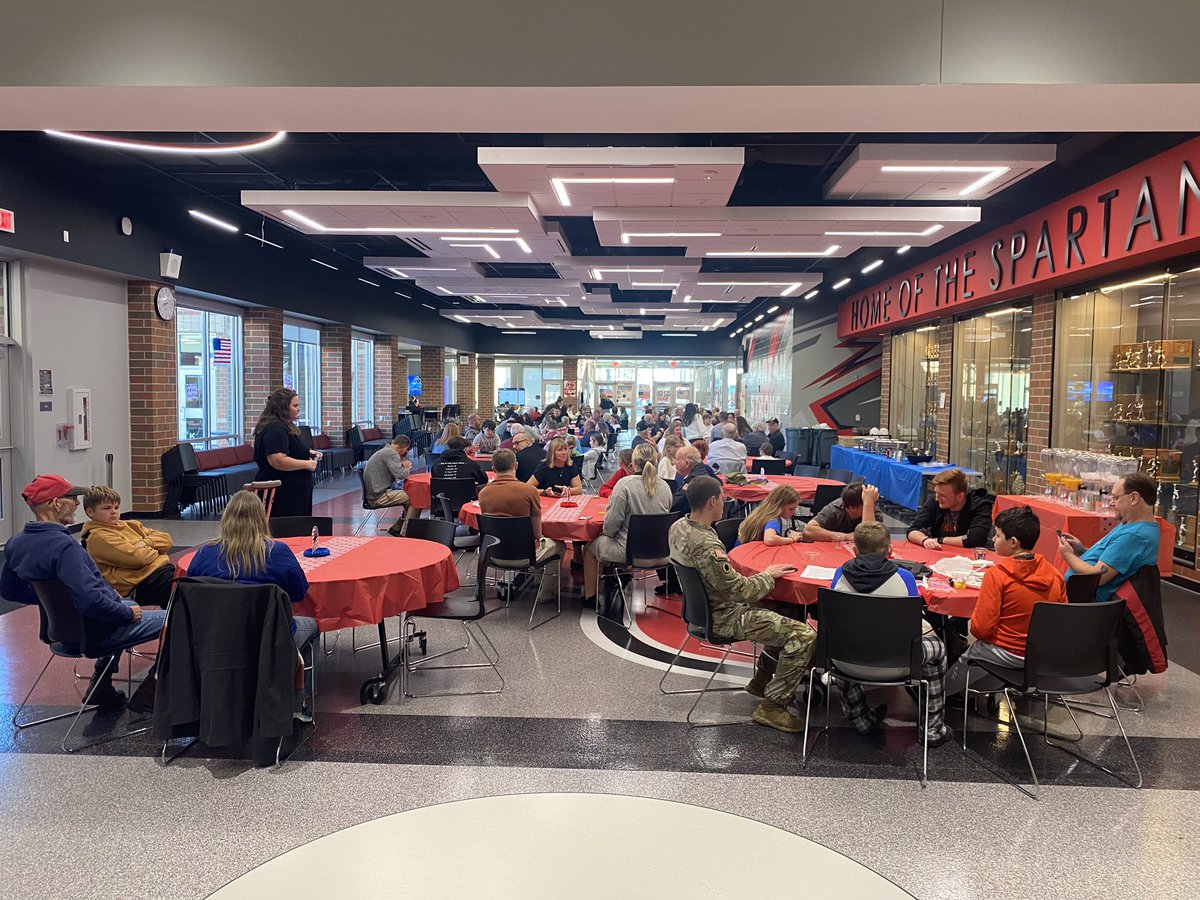 Our cafeteria is full today as our students and their veterans enjoy breakfast together. Thank you to all who have served and those who gave all.
