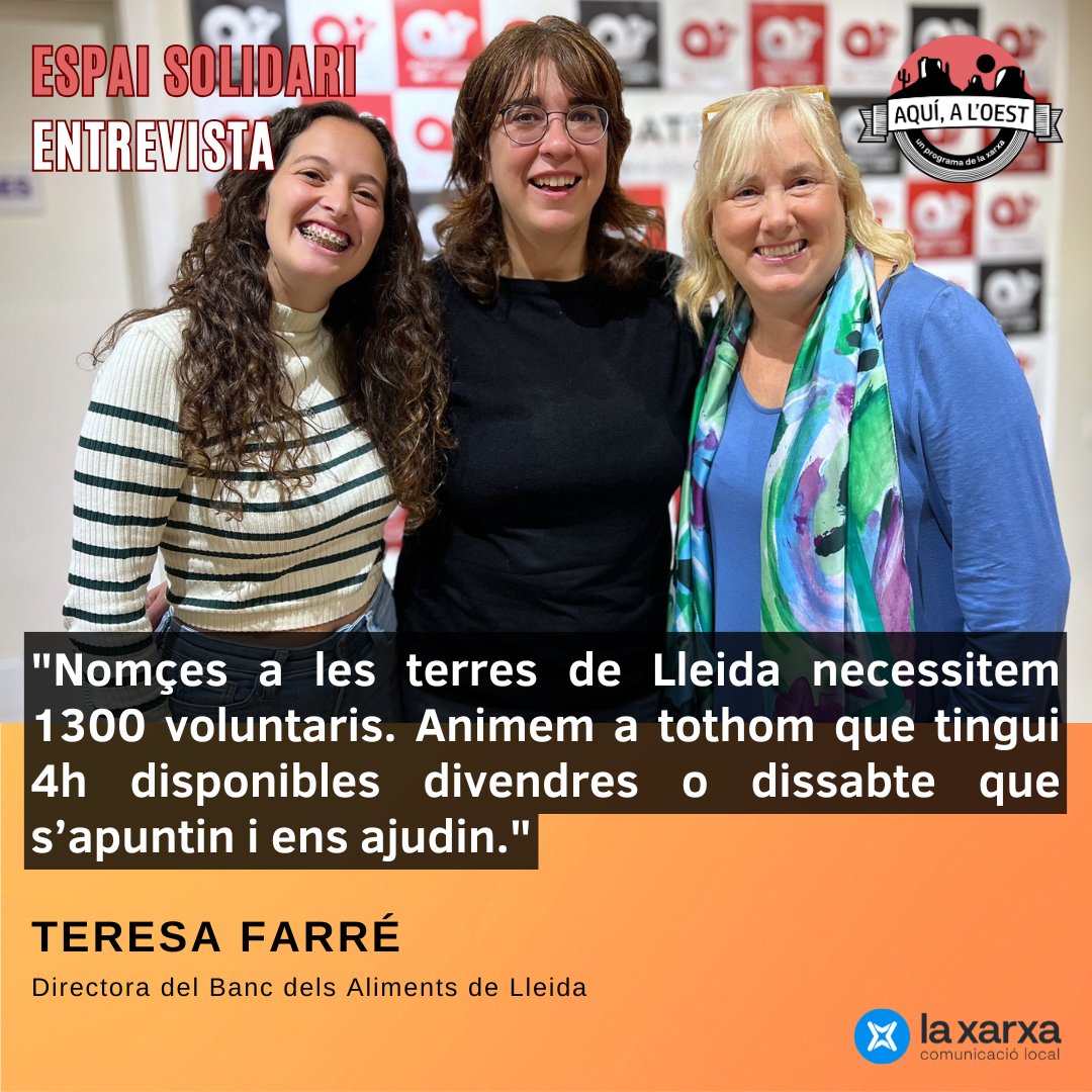 Avui a l’Espai Solidari parlem del Banc d'Aliments i del Gran Recapte!

Els pròxims 22 i 23 de novembre arriba el Gran Recapte d’Aliments, i en aquest programa descobrirem tot el que hi ha darrere d’aquesta campanya.

📻 A partir 17.15h a la teva ràdio local!