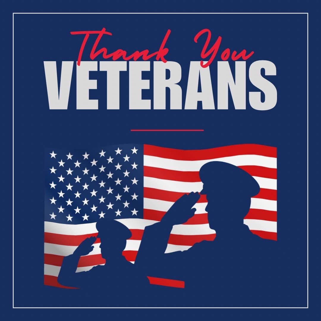 Thank you to those who have and continue to serve our country. We thank you for your endless sacrifice and dedication. Happy Veterans Day!