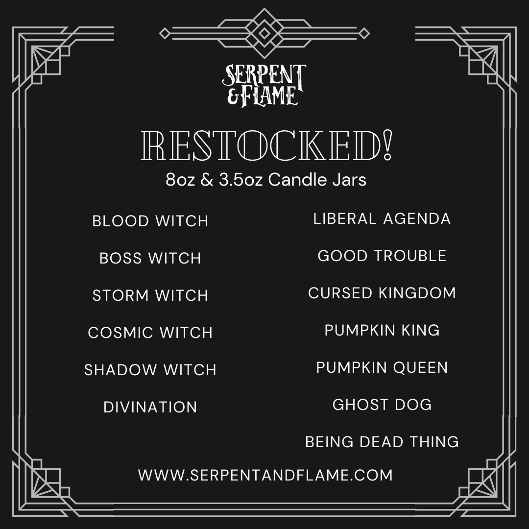 This week's restock includes the new Good Trouble blend and a restock of the charity Liberal Agenda candle.

serpentandflame.com/collections/th…