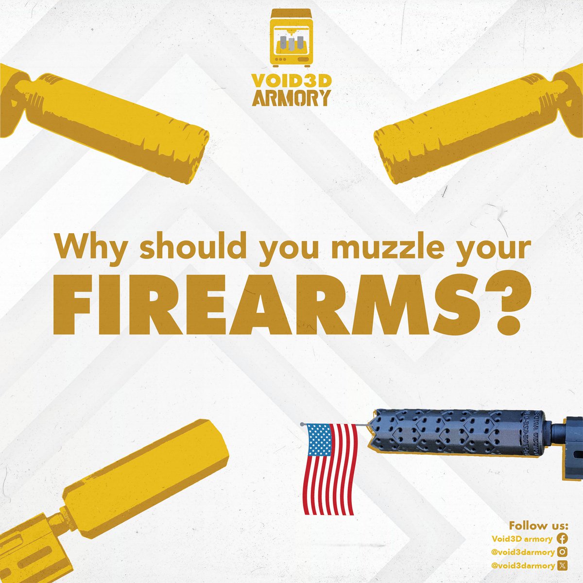 void3darmory's tweet image. Why consider a suppressor?

Enhance your shooting experience with our affordable suppressors. 

➡️ Multicalibre Micro Suppressor, Centerfire Suppressor and STL’s available at void3darmory.com and Defcad.

#MicroSupressor#CenterfireSuppressor #3DPrinted #FirearmTech
