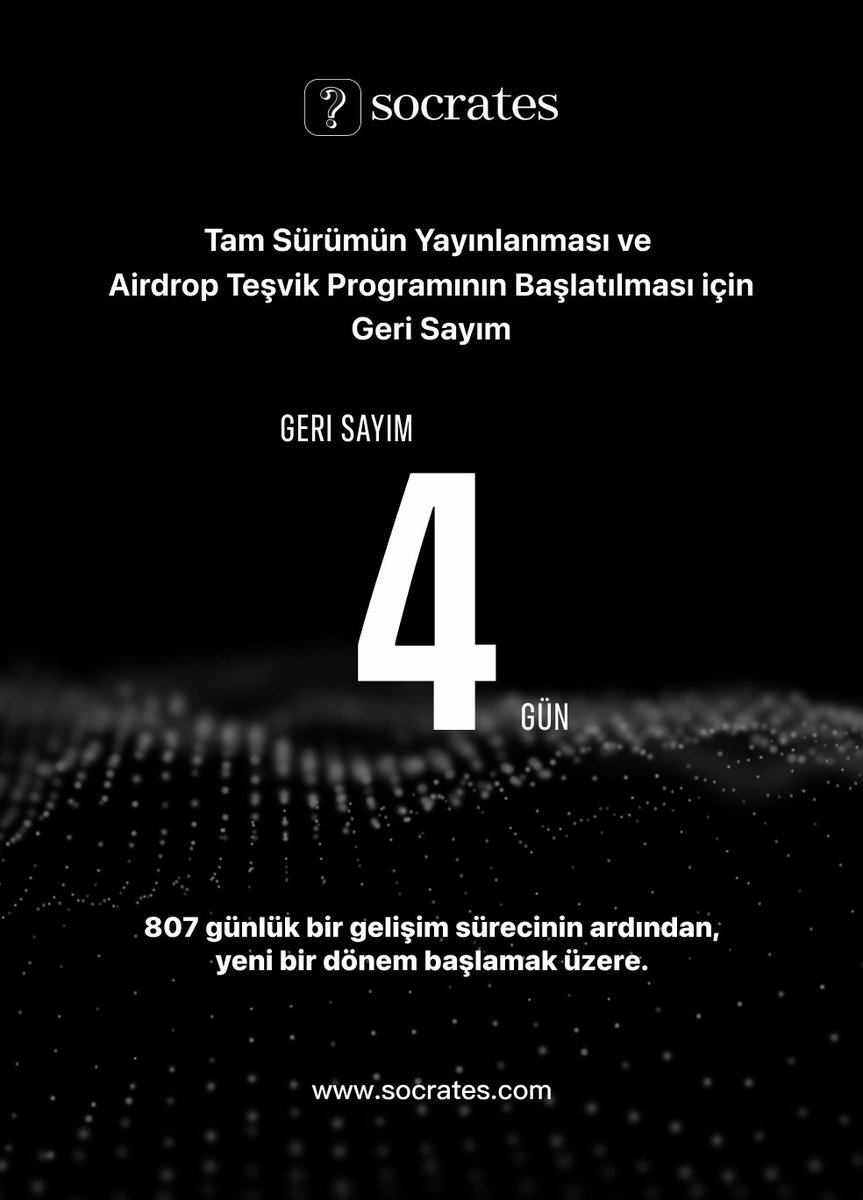 SocratesTurkiye's tweet photo. 🚀 4 Gün Kaldı! SOC Teşvik Programı çok yakında başlıyor! 🚀 
📣Hazır mısınız? Bu etkinlikte herkes puan toplayıp $SOC kazanabilecek! 💰 
👂🏻Hangi tür görevlerin olmasını istersiniz? 
Yorumlarda üşüncelerinizi paylaşın! https://t.co/dGpujQ1m47