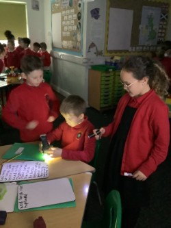 4A had lots of fun lighting up the classroom with torches on Friday to investigate current designs for their D&amp;T project. They can't wait to make their own in a few weeks time!