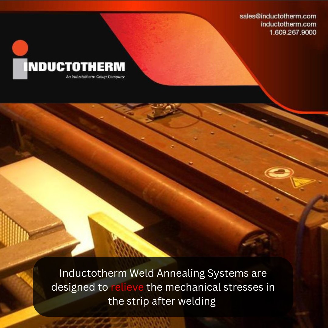 InductothermUSA's tweet photo. Weld Annealing Systems are an important part of any strip welding process. Inductotherm Weld Annealing Systems feature our UNIPAC™ induction welder which requires little line space and is designed to fit all our customers needs.
click:https://t.co/YYjZTnmkzj
#Efficiency #UNIPAC https://t.co/mZ7GNn16vv
