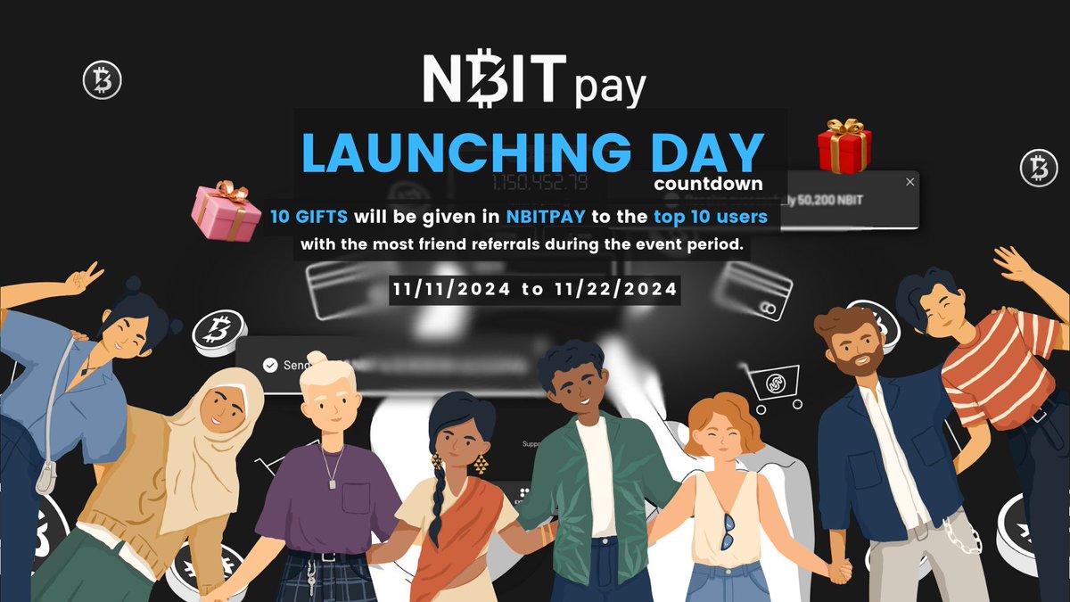 NBITPAY LAUNCHING DAY event 

To celebrate the launch of our NBITPAY payment service on this November, we are announcing the 
NBITPAY LAUNCHING DAY event with many extremely attractive gifts🎁

Rules ✍
10 GIFTS will be given in NBITPAY mini app to the top 10 users with the most