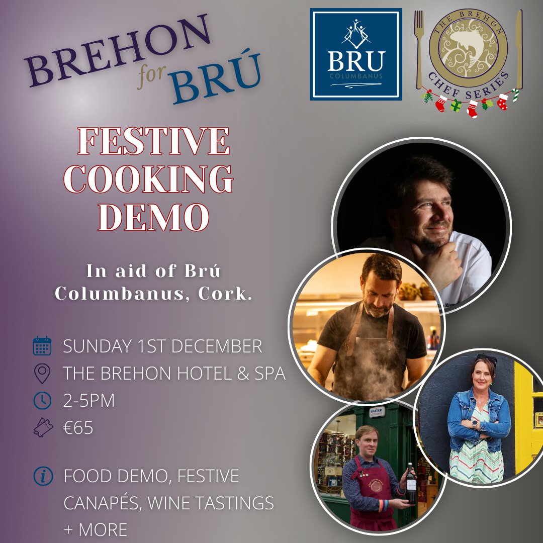 The Brehon Hotel & Spa Killarney (@thebrehon) on Twitter photo 🎄 Join us for a Festive Cooking Demo at The Brehon in support of <a href="/brucolumbanus/">Bru Columbanus</a> ! 🎉 Watch renowned chefs <a href="/KrawczykRob/">Rob Krawczyk</a> and <a href="/chadpbyrne/">Chad Byrne</a>!🍷✨
📅 Sunday, 1st December
🕑 2-5PM
💶 €65
Get your tickets here thebrehon.co/3O0Dh5x or call 0646630700📞 🎄 Join us for a Festive Cooking Demo at The Brehon in support of <a href="/brucolumbanus/">Bru Columbanus</a> ! 🎉 Watch renowned chefs <a href="/KrawczykRob/">Rob Krawczyk</a> and <a href="/chadpbyrne/">Chad Byrne</a>!🍷✨
📅 Sunday, 1st December
🕑 2-5PM
💶 €65
Get your tickets here thebrehon.co/3O0Dh5x or call 0646630700📞