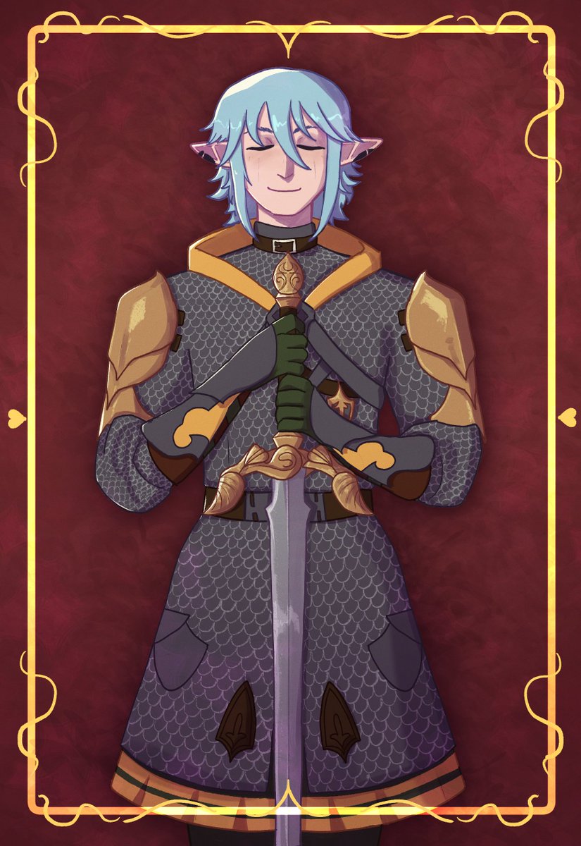 froggercube's tweet photo. 💙✨Happy Haurchefant Day 🦄🛡️ https://t.co/T9rCdUpa9I