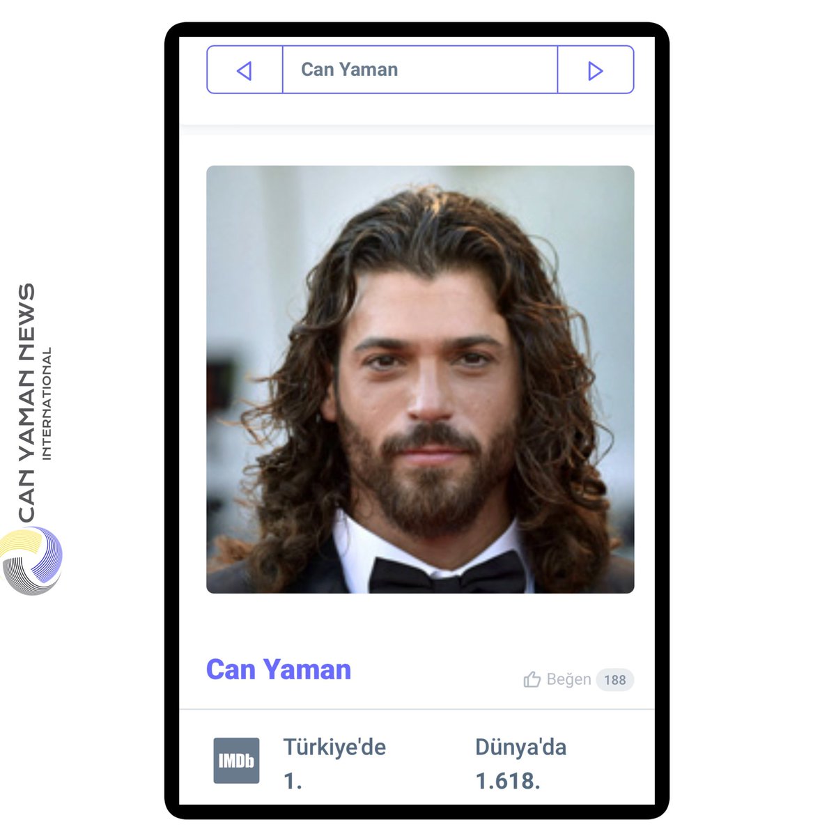 ♦️#CanYaman is no 1 from all Turkish actors and actresses on IMDb chart week commencing 11/11/24. #CanYaman is positioned as no 1618 from 11M artists monitored worldwide.
<a href="/socipol/">Socipol.com</a>

Top 3 for 20 weeks
Top 5 for 35 weeks

imdb.com/name/nm7097848/