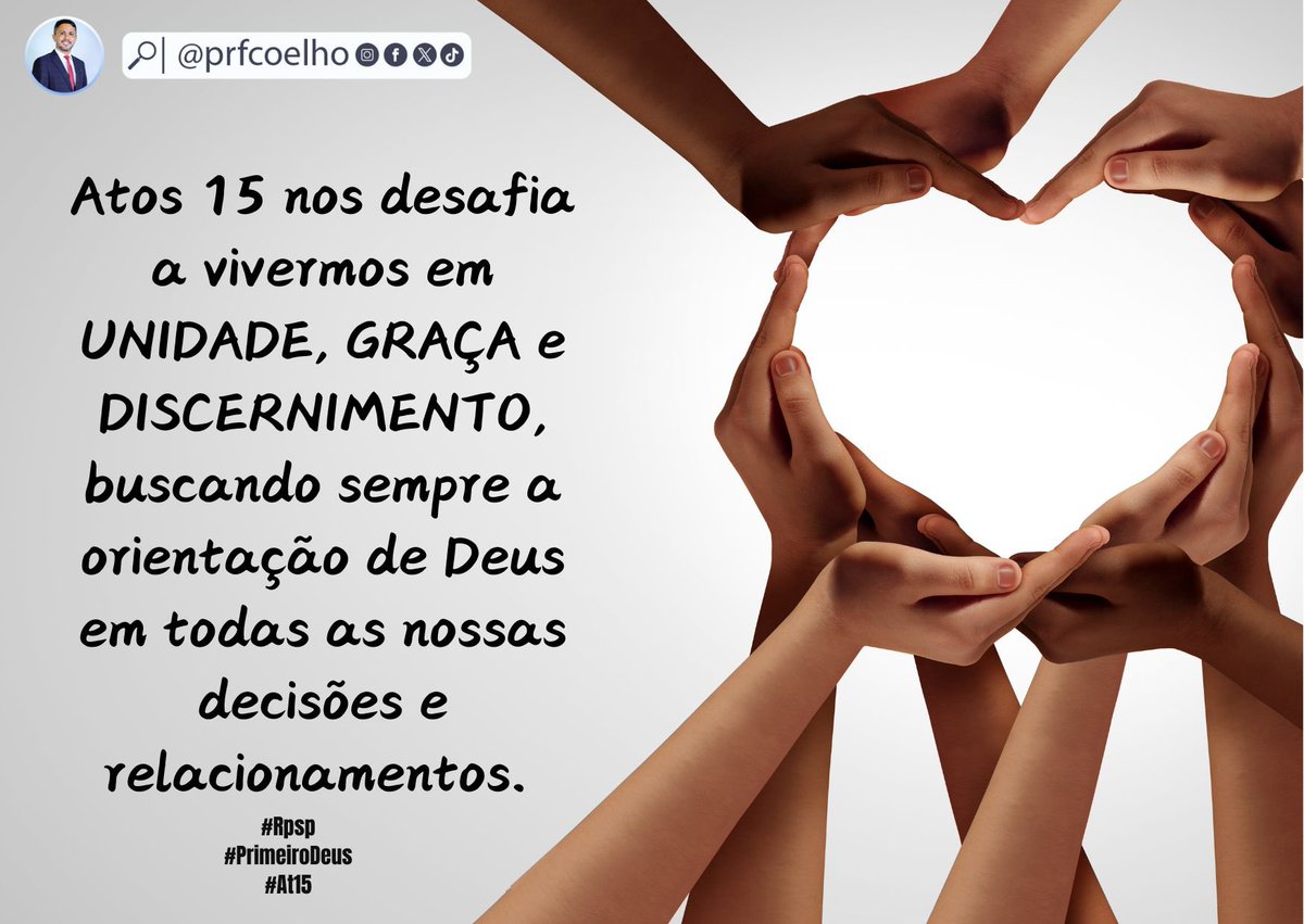 Atos 15 nos desafia a vivermos em UNIDADE, GRAÇA e DISCERNIMENTO, buscando sempre a orientação de Deus em todas as nossas decisões e relacionamentos.
#rpsp #primeirodeus #biblia #unidade #graca #discernimento