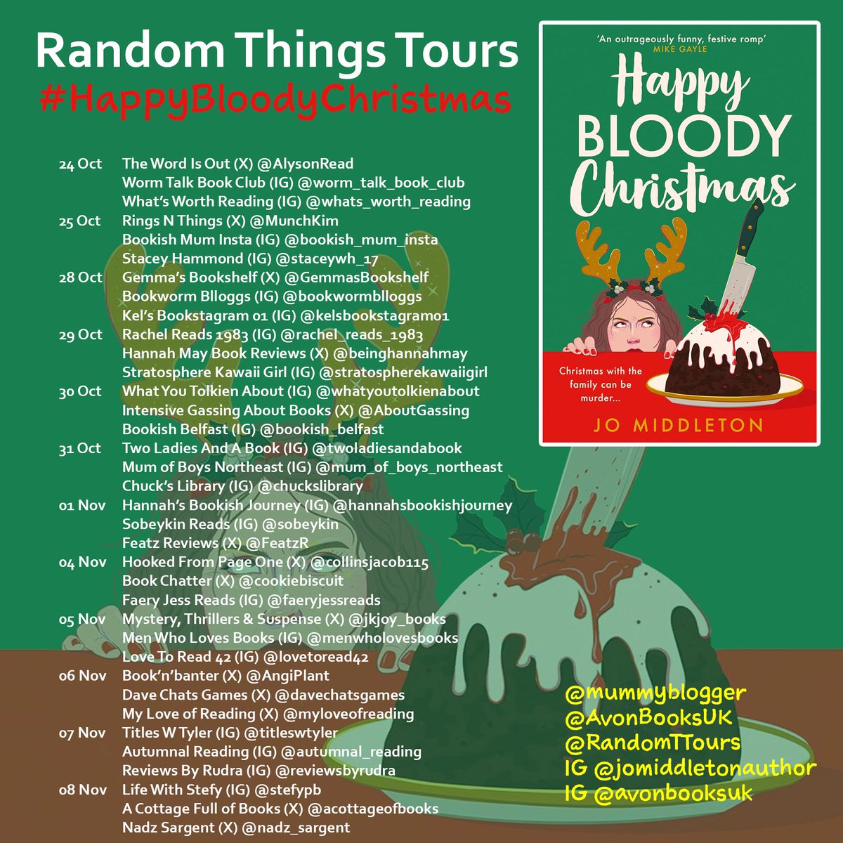 Random Things Tours ๐บ๐ฆ (@randomttours) on Twitter photo MASSIVE THANKS #RandomThingsTours Bloggers for supporting #HappyBloodyChristmas <a href="/mummyblogger/">Jo Middleton ๐ฑ</a> <a href="/AvonBooksUK/">Avon Books UK</a>
Please share reviews on Amazon/Goodreads
<a href="/AngiPlant/">AngiPlant ๐๐โจ๐ซ</a>
<a href="/davechatsgames/">Dave Chats Games and Books</a>
<a href="/myloveofreading/">Hales</a>
<a href="/acottageofbooks/">Acottagefullofbooks</a> MASSIVE THANKS #RandomThingsTours Bloggers for supporting #HappyBloodyChristmas <a href="/mummyblogger/">Jo Middleton ๐ฑ</a> <a href="/AvonBooksUK/">Avon Books UK</a>
Please share reviews on Amazon/Goodreads
<a href="/AngiPlant/">AngiPlant ๐๐โจ๐ซ</a>
<a href="/davechatsgames/">Dave Chats Games and Books</a>
<a href="/myloveofreading/">Hales</a>
<a href="/acottageofbooks/">Acottagefullofbooks</a>
