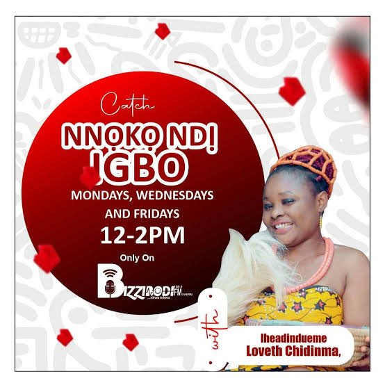 Up next is Nnoko Ndi Igbo with <a href="/Loveth/">loveth</a> Chidinma Iheadindueme 
at 12pm 
Listen via : Bizzibodi1001fm.com or 
play.google.com/store/apps/det…