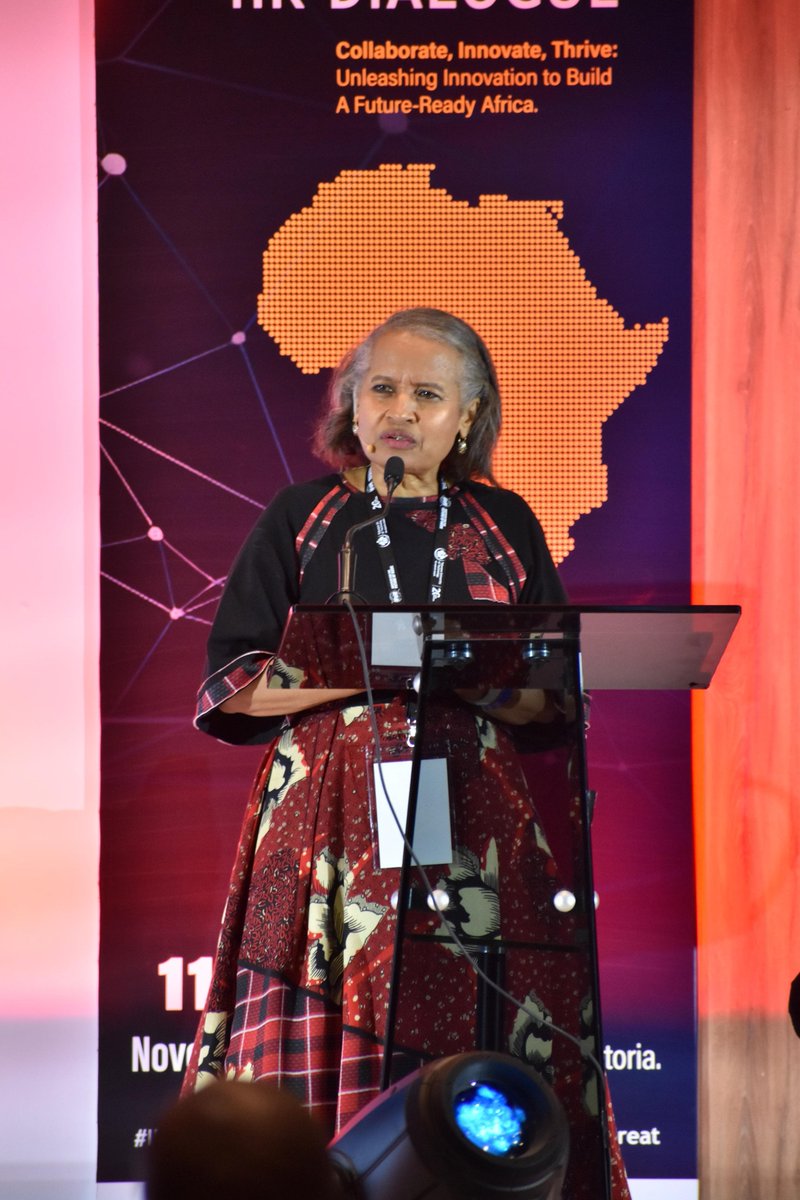 IFOW_SA's tweet photo. Mentioning that AI has always been there in Africa, Dr. Geraldine Fraser-Moleketi, Chancellor of Nelson Mandela University, shared that we should learn from AI while increasing funding for AI research. She then posed the question of how this can be achieved. https://t.co/jp46I0k6Tp