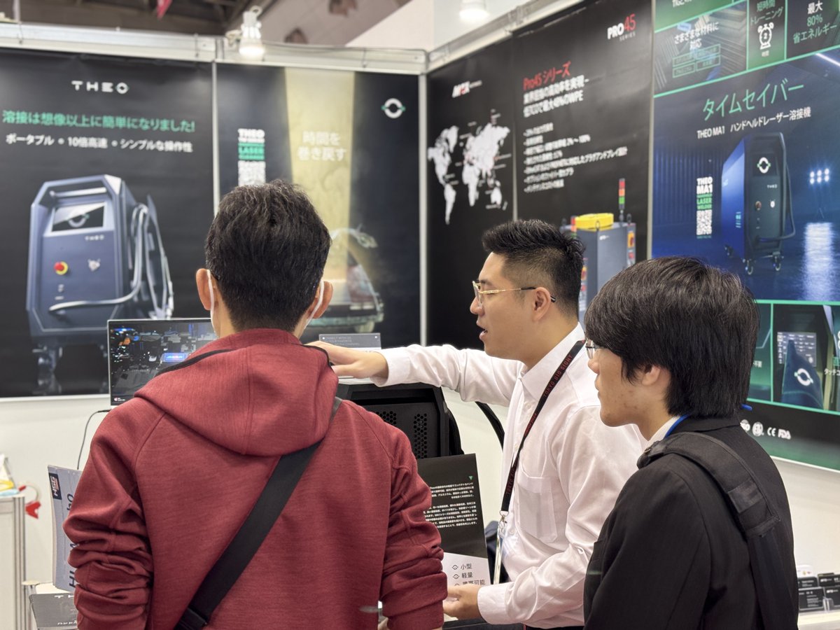 Theoincofficial's tweet image. What a fulfilling week!! Thanks for dropping by our booth at #JIMTOF!!
#THEO &amp;amp; #Maxphotonics team can&apos;t wait for even more innovative conversations next time. Don&apos;t miss the chance to reconnect with us in #Japan😉
#welding #laserwelding #Tokyo #lasercleaning #fiberlaser