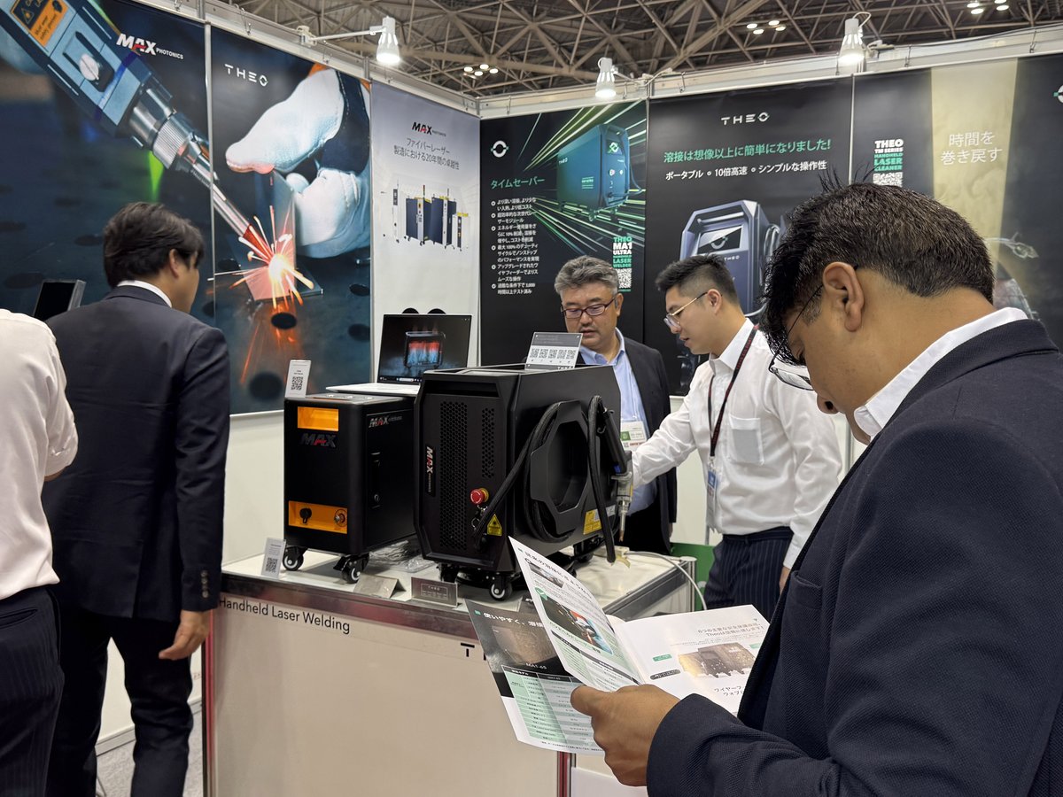 Theoincofficial's tweet image. What a fulfilling week!! Thanks for dropping by our booth at #JIMTOF!!
#THEO &amp;amp; #Maxphotonics team can&apos;t wait for even more innovative conversations next time. Don&apos;t miss the chance to reconnect with us in #Japan😉
#welding #laserwelding #Tokyo #lasercleaning #fiberlaser