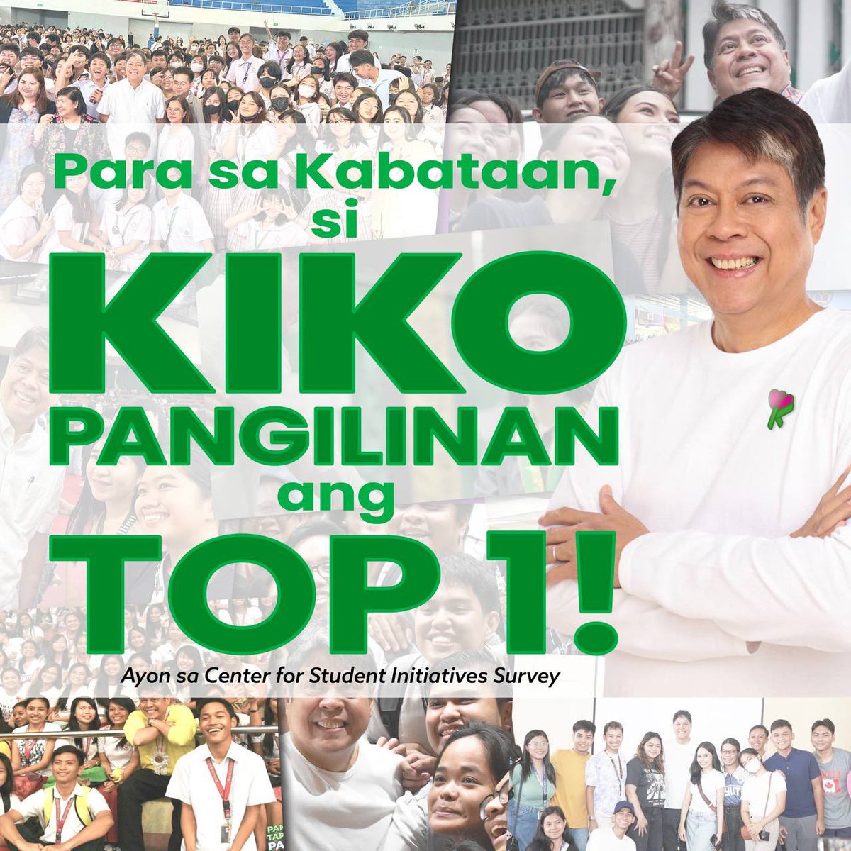 Isang malakas na eyyy sa mga kabataang naniniwala at sumusuporta sa atin! 🤙🏼 Maraming, maraming salamat! 💚

Kayo ang aming inspirasyon sa ating laban para sa darating na halalan. Mabuhay ang mga kabataan!✊

#Kiko2025
#TapatAtTotoo
#TuloyLangAngLaban
#HindiPaTayoTapos