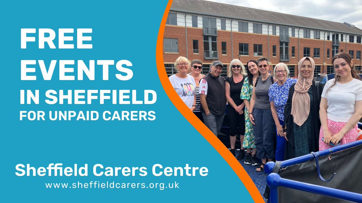 Find out what upcoming free events we have running for unpaid carers in Sheffield  

We manage a range of weekly or monthly activities that are a great opportunity to meet other carers and have a break from caring. Find out what we have running here: buff.ly/3Ru3DxT