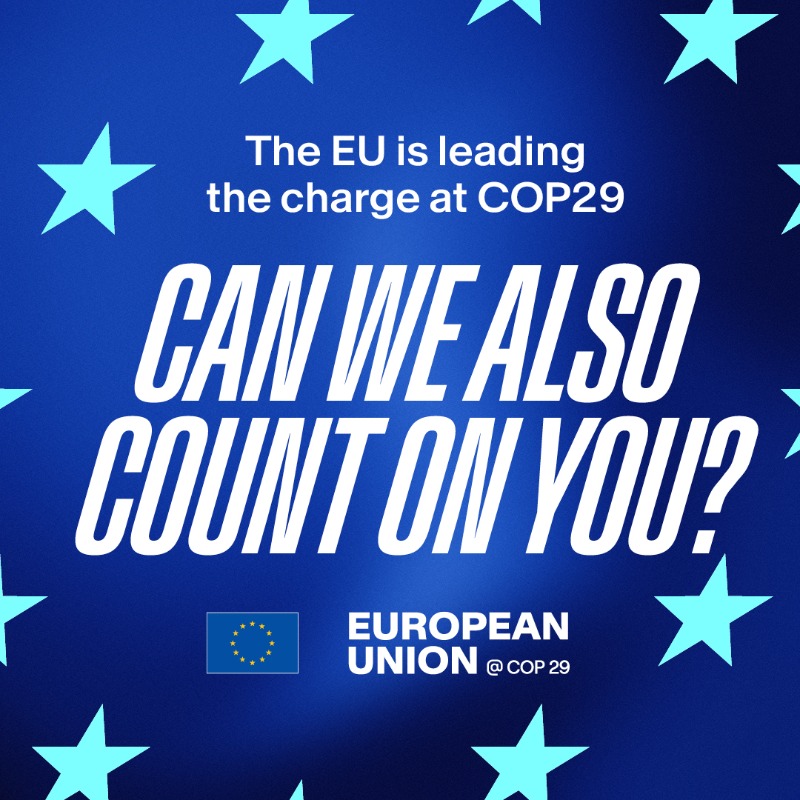 eu_eeas's tweet photo. #COP29 kicks off today.
No country can beat the climate crisis alone. 
Let’s #ActNow for a sustainable future.

#EUatCOP29