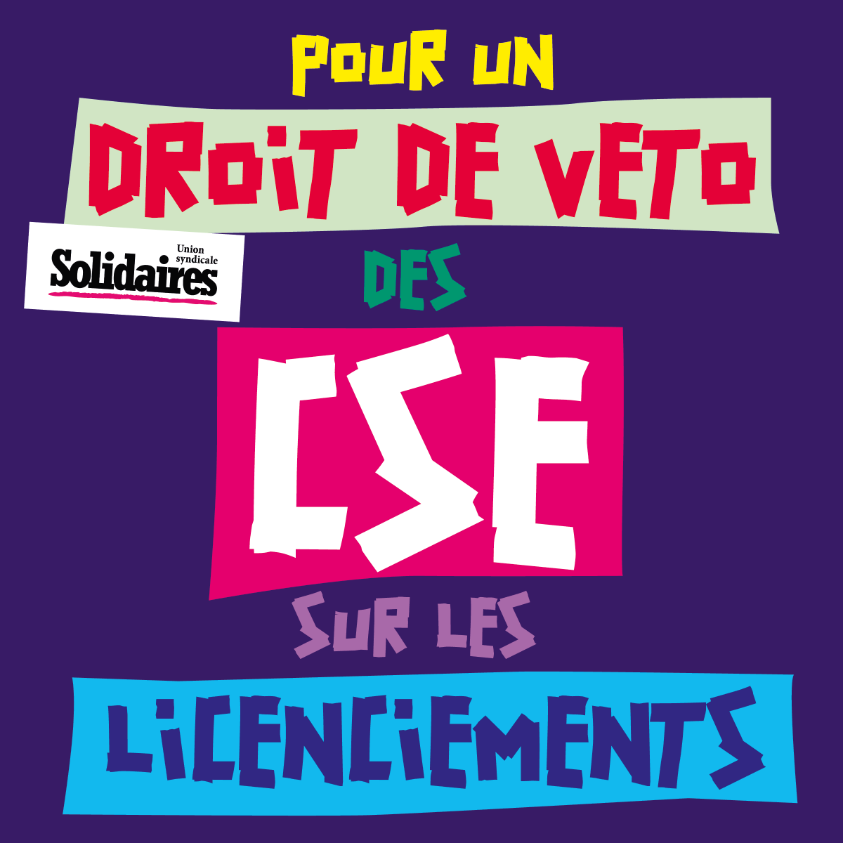 l'Union syndicale Solidaires réclame des droits nouveaux pour les salarié-es, dont le droit de veto suspensif des CSE sur les réorganisations, les licenciements, les suppressions et les délocalisations d’emplois.

#licenciement #droitdeveto #cse #droitdevetodescse #licenciements