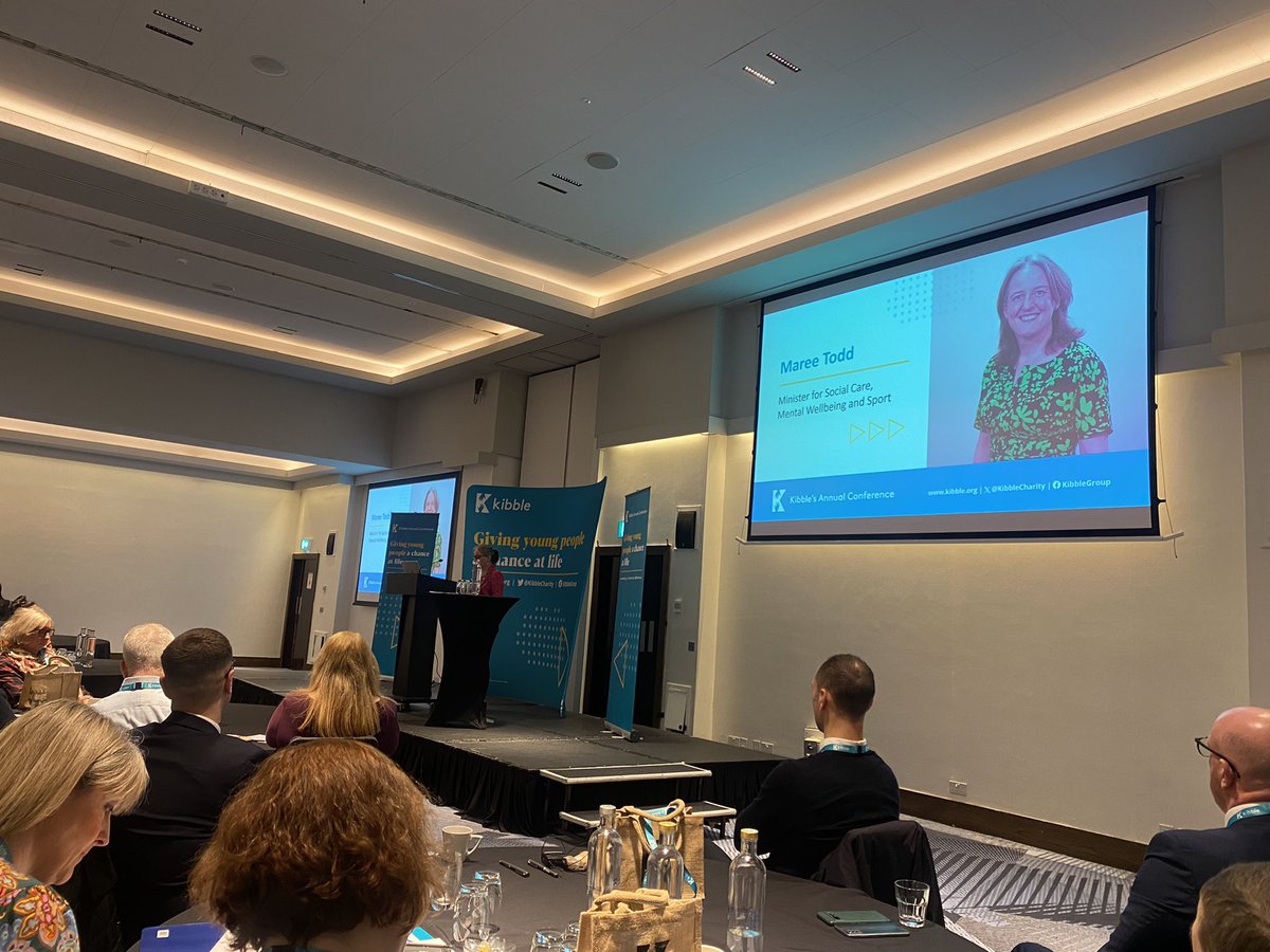 KibbleGroup's tweet photo. We’re hearing from @MareeToddMSP, who is describing the progressive changes we are seeing across our sector, including the positive impact of the Children’s Care and Justice Act and the nurturing role of all those working in residential childcare #KibbleConf https://t.co/Iuk7xMEptE