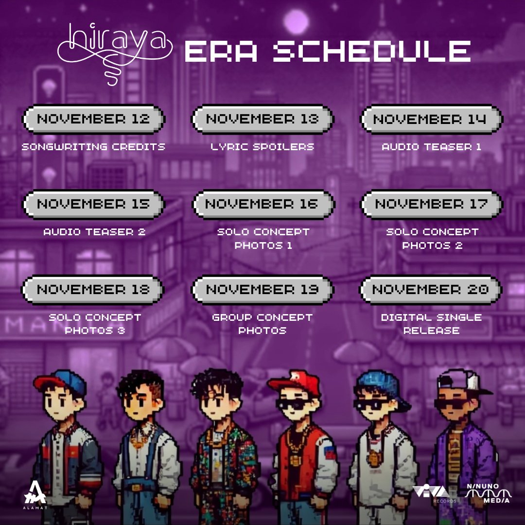 Official_ALAMAT's tweet image. ALAMAT, HANDA ‘RAP!

Mga Magiliw, Hiraya na! ✨Handa na ba kayo para sa isang adventure na puno ng kulay at saya? Tara, sabay-sabay nating likhain ang makulay na mundo ng bawat isa! ❤️

Pre-save Hiraya now:
alamat.bfan.link/hiraya

#ALAMAT